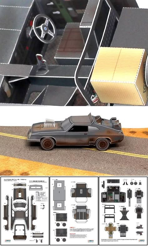 Mad Max Interceptor, Car Papercraft, Origami Toys, Paper Model Car, Model Studio, Coffee Infographic, Free Energy Projects, Free Paper Models, Car Max