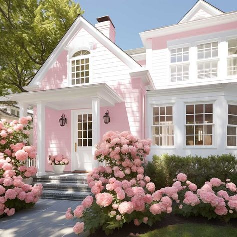 Pink House Exterior, Eksterior Modern, Casas The Sims 4, Pastel House, التصميم الخارجي للمنزل, Pink House, Dream House Rooms, Cute House, Pink Houses