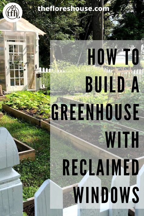 If you’re interested in building your own greenhouse but aren’t sure where to start, look no further than this guide on how to build the perfect DIY greenhouse with old windows and other recycled materials! #gardening #gardenprojects #gardendiy #upcycle #greenhouse Do It Yourself Greenhouse How To Build, Diy Outdoor Greenhouse Cheap, Repurposed Window Greenhouse Diy, Greenhouse Made Out Of Windows, Diy Greenhouse Recycled Materials, How To Build A Greenhouse Cheap, Diy Potting Shed Greenhouse, Simple Greenhouse Ideas, Small Greenhouse Diy Old Windows