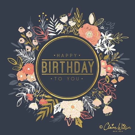 Happy Birthday Classy, Happy Birthday Wreath, African American Birthday Cards, Cute Birthday Quotes, Birthday Msgs, Bday Themes, Happy Birthday Illustration, Happy Birthdays, Birthday Wreath