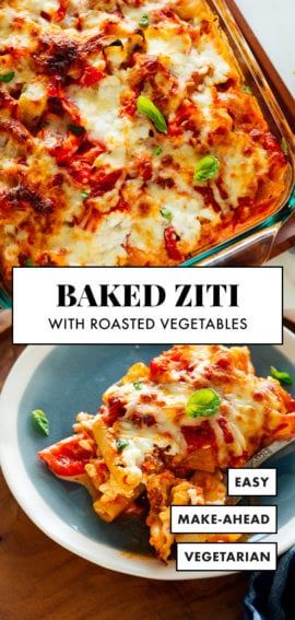 Vegetarian Ziti, Ziti Recipe, Marinara Recipe, Ziti Recipes, Baked Ziti Recipe, Vegetarian Lasagna, Marinara Sauce Homemade, Easy Veggie, Homemade Marinara