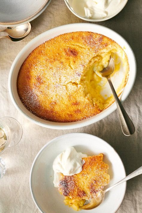 Baked Lemon Pudding, Lemon Pudding Recipes, Onion Tart, Ginger Cake, Lemon Pudding, Lemon Pasta, Nyt Cooking, Goat Cheese Salad, Baked Fish