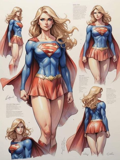 Supergirl Comic, Super Woman, Supergirl Dc, Dc Comics Heroes, Female Superhero, Character Sheets, Batman Artwork, Arte Dc Comics, Dc Comics Artwork