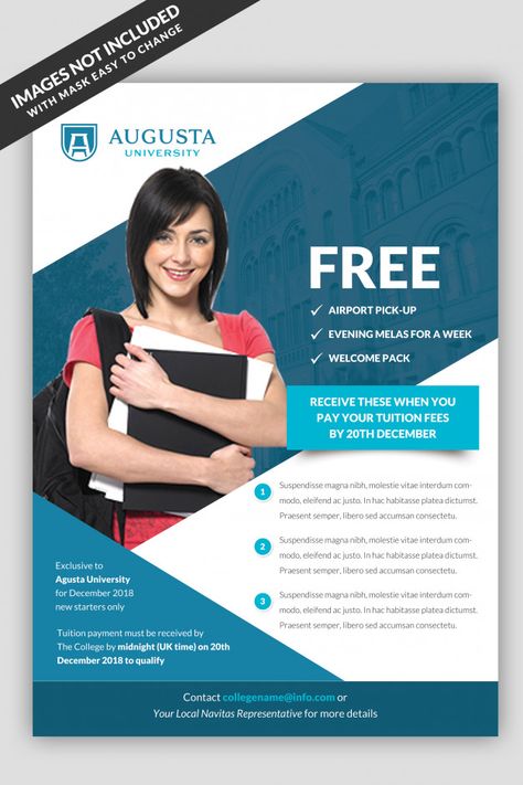 University flyer template Premium Psd Leaflet Template, Design Sites, Magazine Cover Template, Poster Sport, Education Poster Design, Flyer Design Layout, Graphic Design Flyer, Simple Designs To Draw, Design Presentation