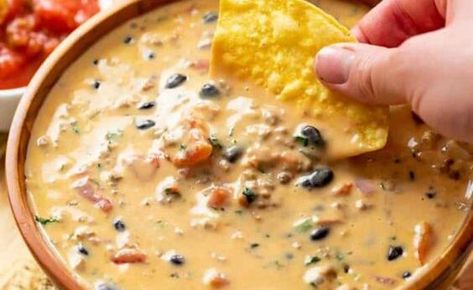 Queso With Sausage, Cowboy Queso, Fiesta Dip, Carne Recipe, Baked Tacos Recipe, Con Carne Recipe, Chipped Beef, Clam Recipes, Queso Dip