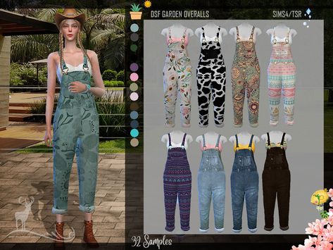 DanSimsFantasy's DSF GARDEN OVERALLS Garden Overalls, Sims 4 Clothing Sets, Free Sims 4, Sims 4 Body Mods, Sims 4 Expansions, Girls Overalls, Sims 4 Cc Packs, Gardening Outfit, Sims 1