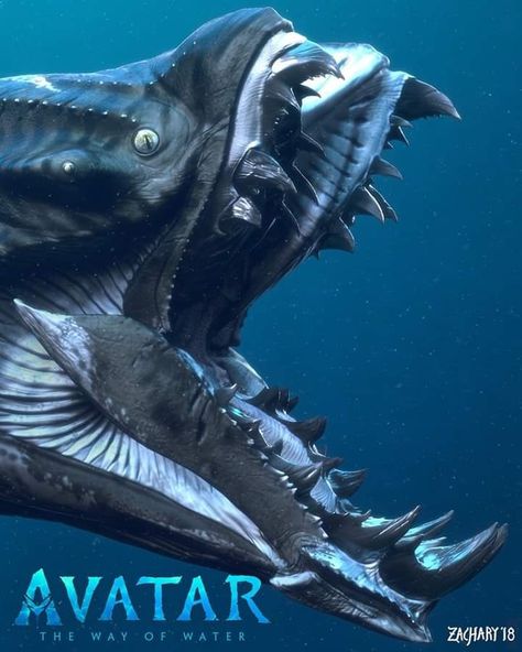 Scary Sea Creatures, Alien Fish, Ocean Monsters, Beast Design, Avatar Animals, Animation Portfolio, Timeline Project, Creature Fantasy, Avatar The Way Of Water