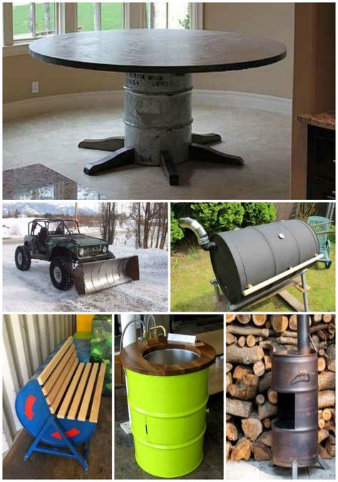 18 Genius Homestead Uses For 55 Gallon Metal Barrels | There are many ways you can repurpose 55 gallon metal barrels on your homestead. Homestead Projects, Fire Stove, Barrel Projects, 55 Gallon Drum, Metal Drum, Metal Barrel, Oil Drum, 55 Gallon, Metal Working Projects