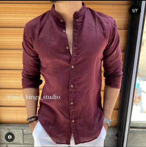 Chinese Collar Shirt For Men, Chinese Collar Shirt, Chinese Collar, Shirt Designs For Men, Chinese Wedding, Mens Formal, Collar Shirt, Formal Shirts, Collar Shirts