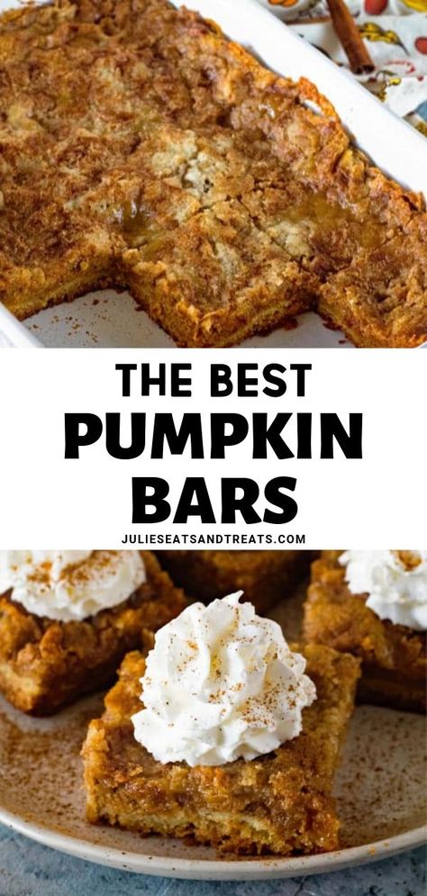 Easy Pumpkin Bars Recipe, Desserts Using Pumpkin Pie Filling, Pumpkin Pie Filling Recipe Desserts, Pumpkin Pie Mix Recipes Canned, Pumpkin Pie Filling Uses, Best Pumpkin Bars, Pumpkin Dessert Bars, Healthy Pumpkin Bars, Pumkin Ideas