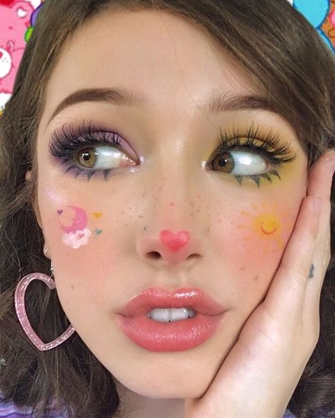 Nina Demont, Bear Makeup, Festival Make Up, Kawaii Makeup, Fun Makeup, Spring Hair, Cool Makeup, Punk Girl, Creative Makeup Looks