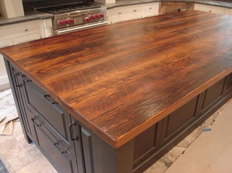 Reclaimed Wood Counter, Reclaimed Wood Countertop, Diy Wood Countertops, Replacing Kitchen Countertops, Kitchen Remodel Countertops, Wooden Countertops, Diy Kitchen Countertops, Outdoor Kitchen Countertops, Kitchen Countertop Materials