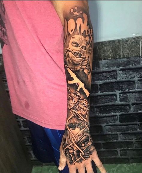 Arm Cover Up Tattoos, Gangsta Tattoos, Money Tattoo, Chicano Style Tattoo, Men Tattoos Arm Sleeve, Graffiti Tattoo, Forarm Tattoos, Cool Arm Tattoos, Forearm Sleeve Tattoos