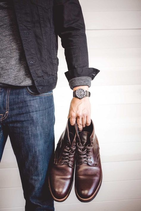 An Ode To The Brown Leather Boot: The Easiest Way to Dress Better Instantly Casual Boots Outfit, Boots Men Outfit, Boots Outfit Men, Dress Better, Men’s Boots, Rugged Style, Real Leather Jacket, Mens Fashion Classy, Sharp Dressed Man