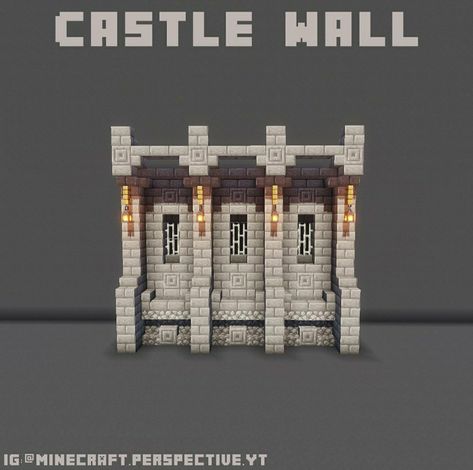 Minecraft 2 Player House, Wall Design Minecraft, Minecraft Wall Design, Minecraft Wall Designs, Minecraft Castle Blueprints, Minecraft Castle Designs, Build A Castle, Castle Layout, Minecraft Kingdom