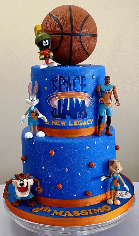 Space Jam Birthday Party Cake, Looney Tunes Birthday Cake, Space Jam Cake, Space Jam Birthday Party, Space Jam Birthday, Space Jam Theme, Birthday Shirt Ideas, Looney Tunes Party, Jam Cake