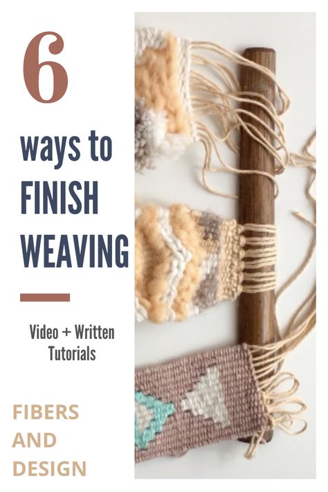 How To Take Weaving Off Loom, Taking Weaving Off Loom, How To Finish A Weaving Project, Weaving Finishing Techniques, Weaving Knots, Weaving Videos, Loom Art, Weaving Instructions, Macrame Weave