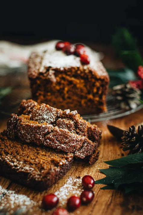 Winter Bakes, Ginger Bread Loaf, Gingerbread Banana Bread, Gingerbread Loaf Recipe, December Recipes, New Year Desserts, Bakery Style Blueberry Muffins, Christmas Chronicles, Gingerbread Loaf