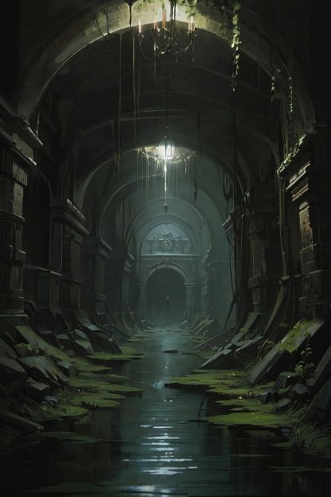 Elvington Sewer Fantasy Sewers Art, Sewers Fantasy Art, Fantasy Locations Art, Sewers Aesthetic, Fantasy Sewers, Fantasy Sewer Concept Art, Sewer Fantasy Art, Sewers Concept Art, Witch Ruins