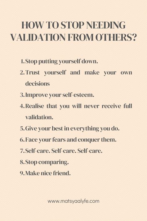 How to stop needing validation. What Is Validation, Male Validation Affirmations, No Male Validation, Why Do I Need Validation, How To Not Need Validation, Internal Vs External Validation, How To Stop Looking For Validation, How To Stop Having Feelings For Someone, Self Validation Aesthetic