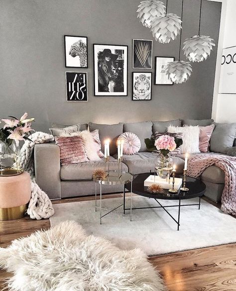 Blush/Grey Living Room Blush And Grey Living Room, Blush Living Room, Pink Living Room Decor, Pink Living Room, Living Room Decor Cozy, Decor Minimalist, Living Room Decor Apartment, Living Room Inspo, Living Room Grey