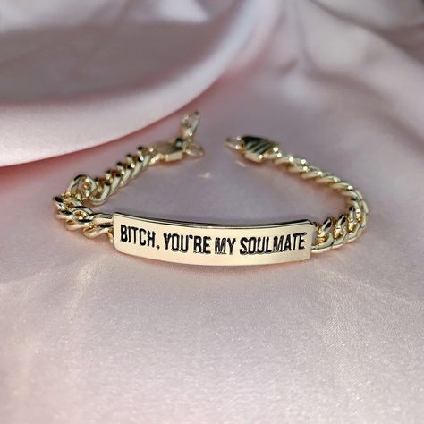 Frasier Sterling Jewelry on Instagram: “Bitch, you’re my soulmate 😉💗 Designed for our #euphoria loving angels, meet your new fave bar bracelet 💋” Frasier Sterling, My Soulmate, Bar Bracelet, Diamond Jewelry Necklace, Sterling Jewelry, Bar Bracelets, Delicate Jewelry, Statement Bracelet