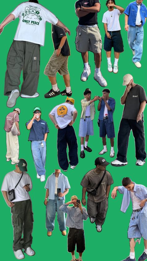 Skater Style Men, Ig Fits, Streetwear Fashion Summer, Looks Hip Hop, Skate Fits, Streetwear Fashion Men, Indie Streetwear, Streetwear Ideas, Street Fits