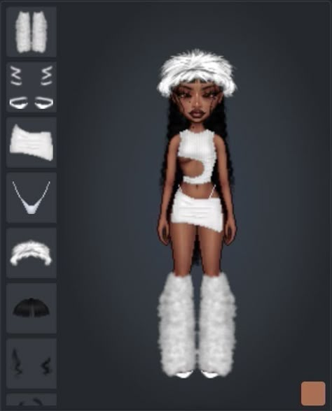 Everkies Fits Y2k, Bratz Inspo Outfit, Bratz Dolls Outfits, Everskies Outfits Y2k, Winter Rave Outfits, Bratz Outfits, Black Bratz Doll, Bratz Doll Outfits, Everskies Fits