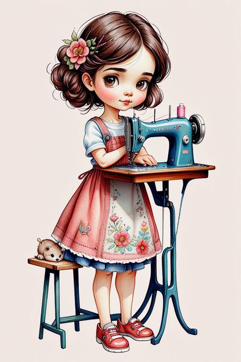 Sewing Machine Poster, Sewing Machine Images, Cute White Girl, Sewing Poster, Machine Image, Sarah Kay, Fashion Portfolio, Sewing Art, Sewing Tools