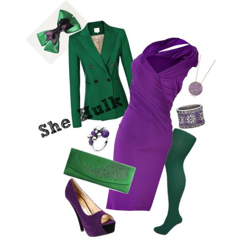 "She Hulk" by laguz27 on Polyvore She Hulk Outfit, Hulk Costume, Marvel Clothes, Costume Ideas, Hulk, Everyday Look, Dress To Impress, Red Carpet, Diva