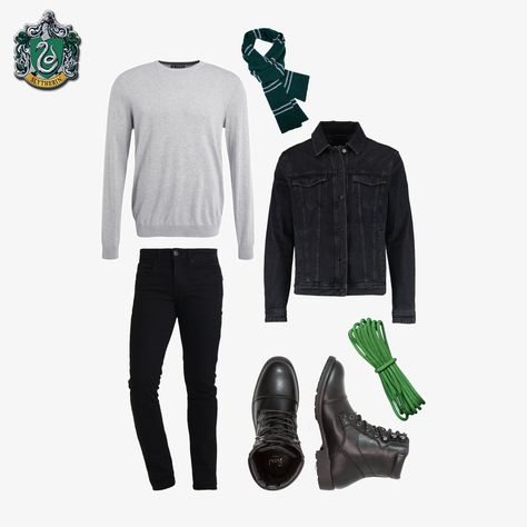 Slytherin Outfit Ideas Men, Slytherin Outfit Men, Slytherin Lookbook, Slytherin Aesthetic Fashion, Slytherin Outfit Ideas, Slytherin Men, Evil Oc, Aesthetic Fashion Men, Slytherin Outfit