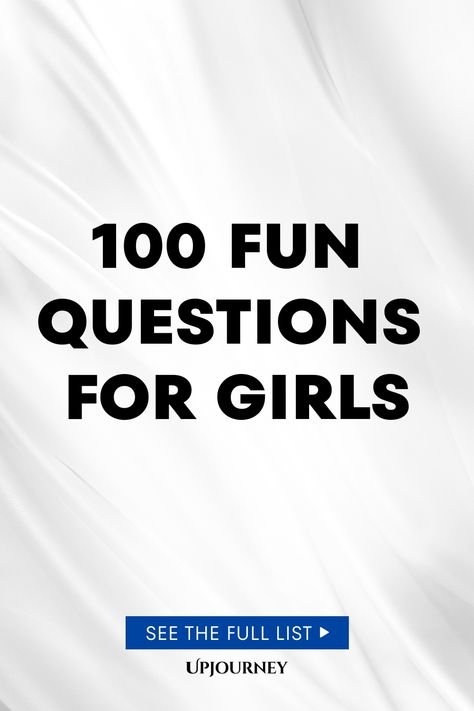 100 Fun Questions for Girls Questions For Girls Night, Girl Talk Questions, Questions For Girls, Party Questions, Funny Stories To Tell, Psychology Terms, Talking To Someone, Relationship Quizzes, Topics To Talk About