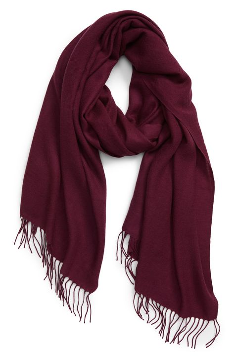 Women's Nordstrom Tissue Weight Wool & Cashmere Scarf, Size One Size - Pink Maroon Scarf, Code Clothes, Hogwarts Dr, Raglan Sleeve Sweatshirt, Asymmetric Jacket, Year 7, Long Fringe, Mens Winter, Anime Dress