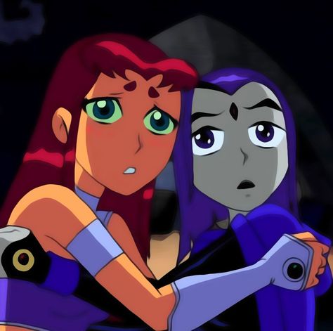 Star And Raven Matching, Ginger And Black Hair Duo, Ginger And Brunette Duo Characters, Iconic Girl Duos Characters, Raven And Star Matching Pfp, Iconic Female Duos, Raven And Star, Duo Cosplay, Raven Pfp