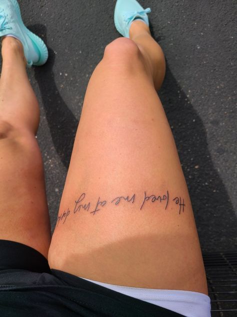 Quote Tattoo Placement Leg, Leg Placement Tattoo, Leg Tattoo Placements, Leg Tats, Quote Tattoos Placement, 2023 Mood, Pretty Tattoos For Women, Tattoo Script, Leg Tattoo