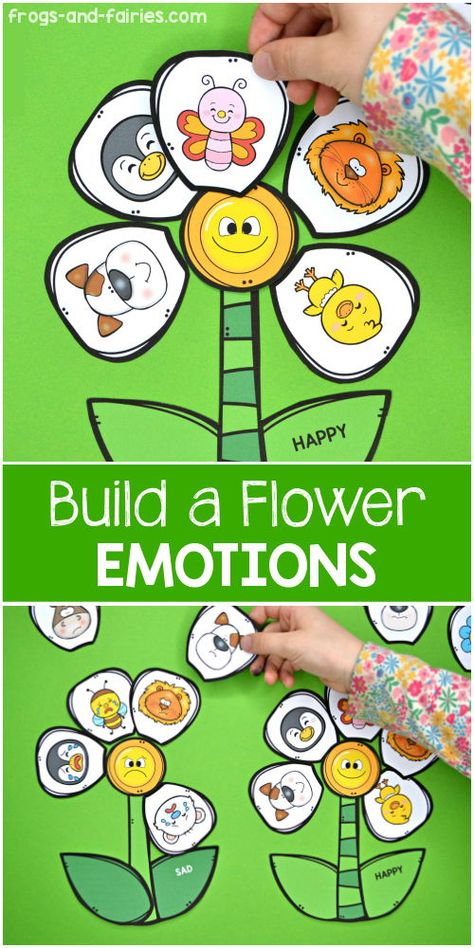 This printable activity will help students recognize emotions and different emotional expressions. They will place the flower petals around the flower center that represents matching emotion! Fun emotions activity for preschool, pre-k, kindergarten and first grade. #emotions #feelings #socialskills #emotionsactivities Social Emotional Activities Preschool, Emotions Preschool Activities, Feelings Preschool, Emotions Game, Build A Flower, Teaching Emotions, Emotions Preschool, Emotional Activities, Emotional Literacy