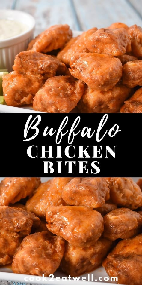 Buffalo Sauce Chicken Recipes, Chicken Bits In Oven, Buffalo Chicken Chunks, Buffalo Chicken Chunks Recipe, Keto Buffalo Chicken Bites, Buffalo Chicken Bites Recipes, Buffalo Bites Chicken, Fried Chicken Bites Recipe, Chicken Breast Pieces Recipes