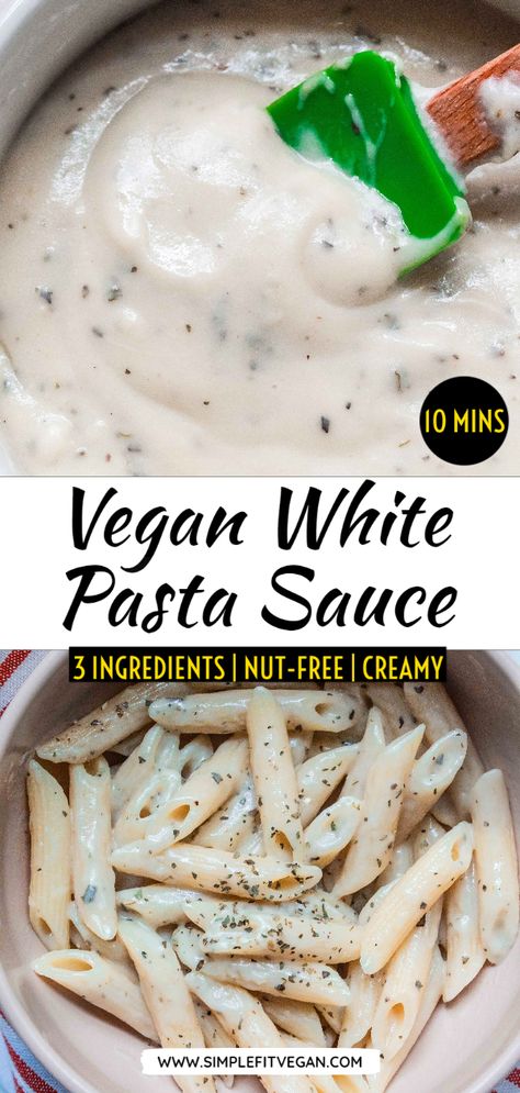 Dairy Free White Sauce, White Pasta Sauce, Plain Pasta, White Pasta Sauce Recipe, Vegan Pasta Sauce, Vegan Sauce, Creamy Pasta Sauce, White Sauce Recipes, White Sauce Pasta