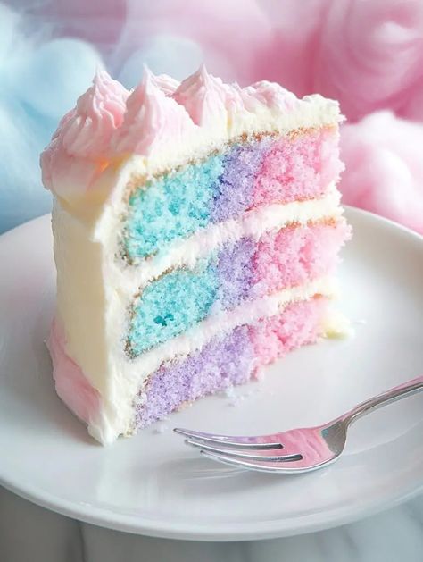 Cotton Candy Cake - SavorySplash Cotton Candy Recipe, Cotton Candy Cake, Cotton Candy Cakes, Peach Cookies, Cotton Candy Flavoring, Leftover Cake, Candy Cakes, Dessert Cake Recipes, Celebration Cake