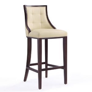 Fifth Avenue Upholstered Beech Wood Faux Leather Barstool Cream - Manhattan Comfort : Target Traditional Bar Stool, Transitional Bar Stools, Look Sophisticated, Leather Bar Stools, Wood Bar Stools, Manhattan Comfort, Leather Bar, Counter Bar Stools, Leather Seat