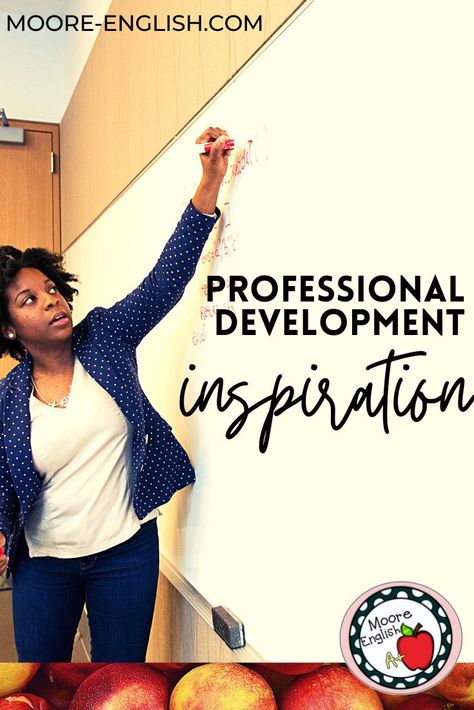 Demonstrating a commitment to professional development is a critical part of teaching. But sometimes teacher PD is irrelevant or poorly delivered or impersonal. For this reason, Moore English has put together a collection of ideas for teacher-led professional development. PD is best when it's teacher-to-teacher, when it's personal, local, and focused. Moore English specializes in ideas for growing new teachers and teacher leaders and building a school climate that allows teachers to grow Plc Ideas Teachers Schools, Teacher Development Ideas, Professional Development For Teachers Workshop, Teacher Time Management, Professional Development Books, Happy Classroom, Teacher Development, Inspiration For Teachers, Teacher Burnout