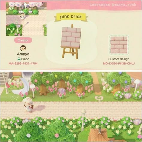 Acnh Cute Path Codes, Brick Path Acnh, Path Border, Acnh Path, Pink Island, Acnh Paths, Acnh Qr Codes, Ac Codes, Joss Stone