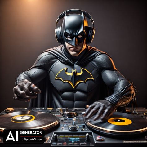 Batman che mixa con o vinili, creato con AI Cartoon Dj Art, Crazy Drawings, Mixtape Art, Dj Art, Dj Logo, Weird Drawings, Dj Pro, Wallpaper Images Hd, Jdm Wallpaper