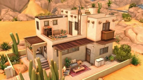 Sims 4 Adobe House, Sims 4 Builds Oasis Springs, Oasis Springs Sims 4 House, Sims 4 Oasis Springs Community Lot, Sims 4 Desert House, Sims 4 Windenburg, Sims 4 Oasis Springs, Sims 4 Floor Plan, Ts4 Builds