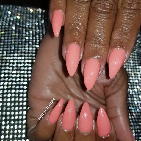 Instagram post by joy robinson  (Joy of Nails) • Aug 12, 2018 at 2:18am UTC Salmon Pink Nails, Salmon Nails, Nails Plain, Peach Nails, Salmon Color, Salmon Pink, Stiletto Nails, Green Nails, Pink Nails