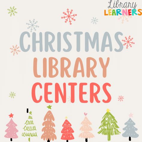 Learn more about Christmas library centers in this blog post from Library Learners. Make your elementary school library a festive, magical place! School Library Activities, Christmas Lesson Plan, Christmas Library, Library Centers, Library Plan, Library Lesson Plans, Reading Buddies, Kindergarten Christmas, Library Center