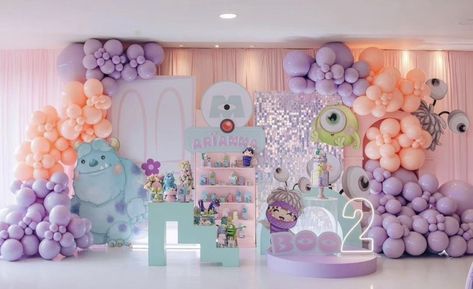 Dulceros Monster Inc, Boo Monsters Inc Party Ideas, Monsters Inc Birthday Party Ideas, Monsters Inc Decorations, Monsters Inc Party, Monsters Inc Baby Shower, Baby Party Themes, Monsters Inc Baby, Monster 1st Birthdays