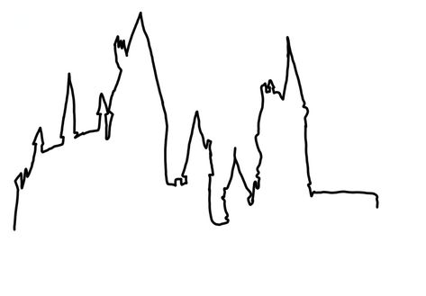 Hogwarts Skyline Hogwarts Skyline Tattoo, Hogwarts Line Art, Harry Potter Line Drawing, Line Art Harry Potter, Bookshelf Drawings, Harry Potter Outline, Harry Potter Painting Ideas On Canvas, Hogwarts Skyline, Harry Potter Line Art