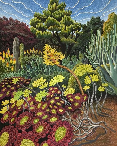 Phyllis Shafer on Instagram: "#gouache #succulents #contemporarylandscapepainting" Phyllis Shafer, Soil Illustration, Agriculture Art, Regenerative Agriculture, Contemporary Landscape Painting, Dark Art Drawings, Oil Paints, Drawing And Painting, Funky Art