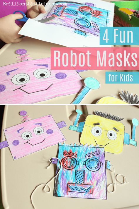 Robot Free Printable, Robots Preschool, Dash Robot, Robot Activity, Robot Mask, Space Crafts For Kids, Robot Craft, Robot Birthday Party, Robot Theme